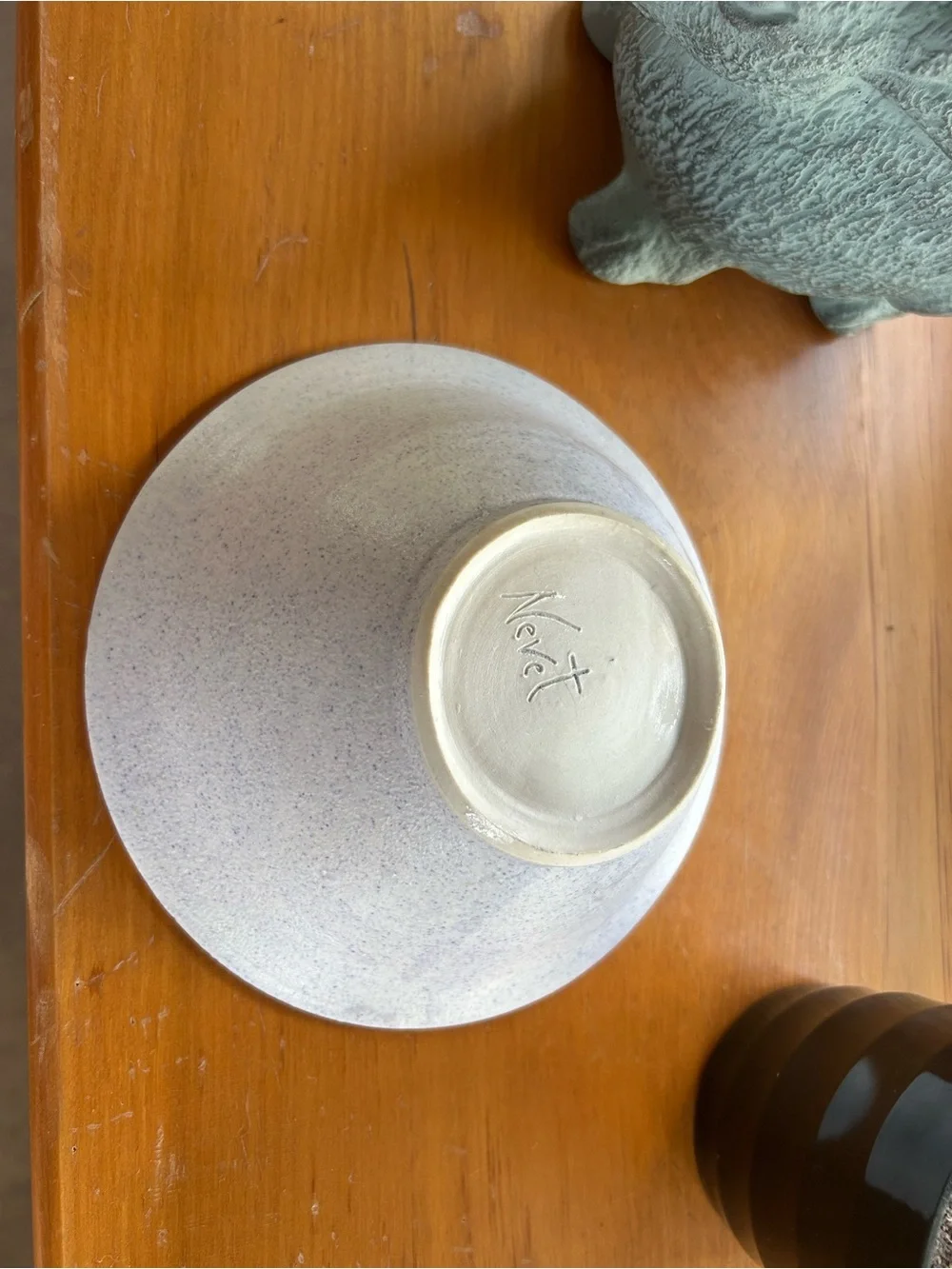 Speckled Ceramic Serving Bowl - Light Gray